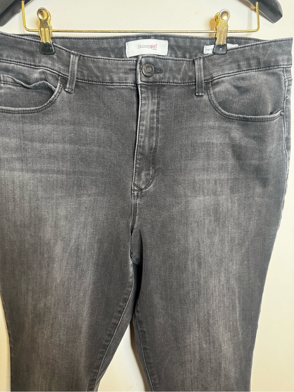 Skinny Girl Dark Grey High-Rise Skinny Ankle Jeans with Raw Hem - Picture 3 of 6